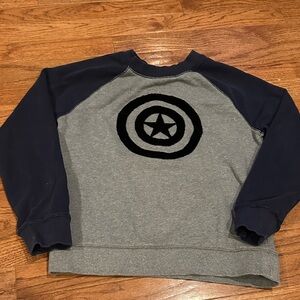 Hanna Andersson Marvel Boys’ Navy and Gray Star Crewneck Sweatshirt